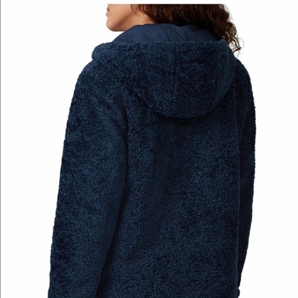 Halogen navy blue reversible hooded teddy bear jacket size XL NWT - Picture 3 of 12